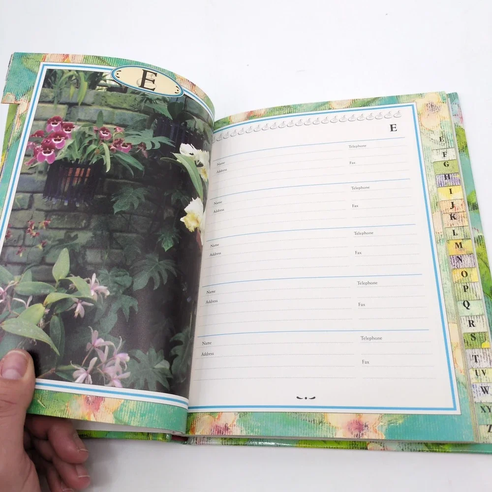 Tormont Vintage 1995 Floral Address Book Telephone‎ Nature Photography Hardcover